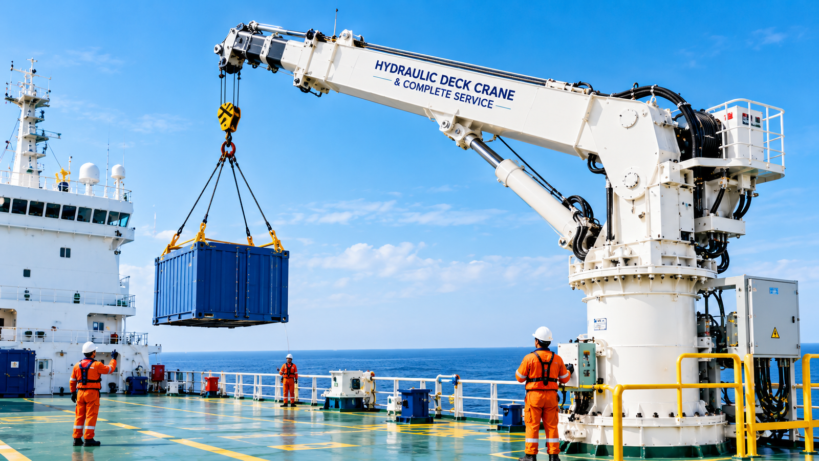 Cargo ship on open ocean