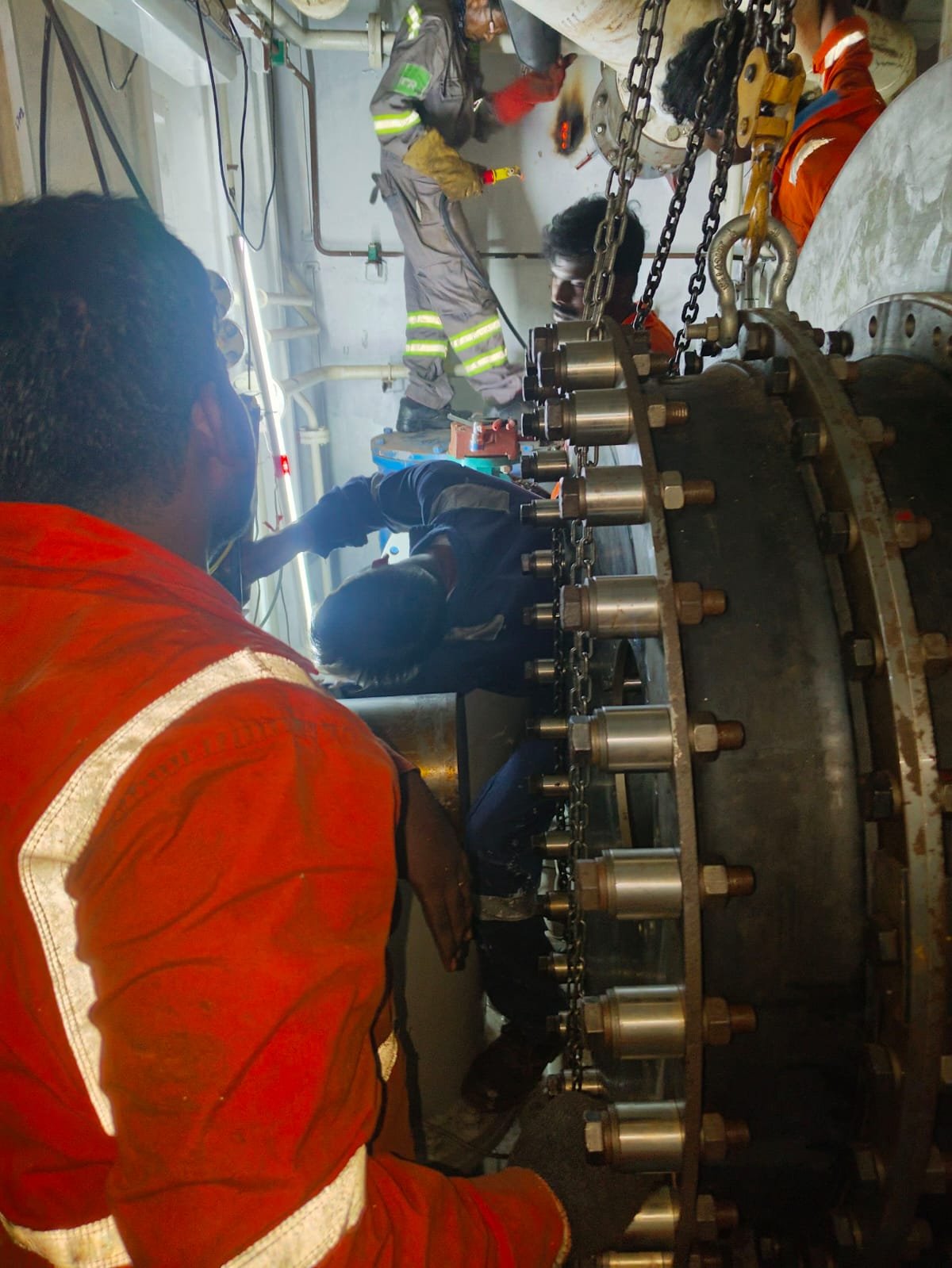 Engine room piping refit
